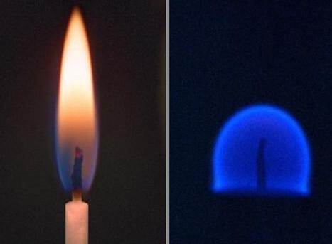 在失重情况下，蜡烛燃烧时的火焰是球形