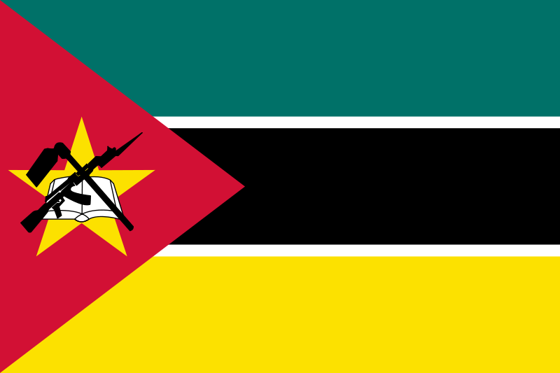 莫桑比克国家的国旗上画着一把AK-47冲锋枪