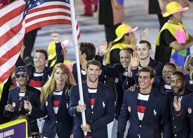 巴西里约奥运会上，美国派出了550多名运动员参赛